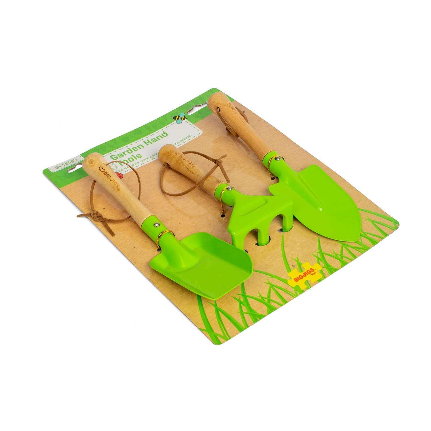 Bigjigs Toys Rastrello Con Manico Lungo In Legno Per Bambini – Giocattolo Da Giardinaggio Per Piccoli Giardinieri (3+ Anni)