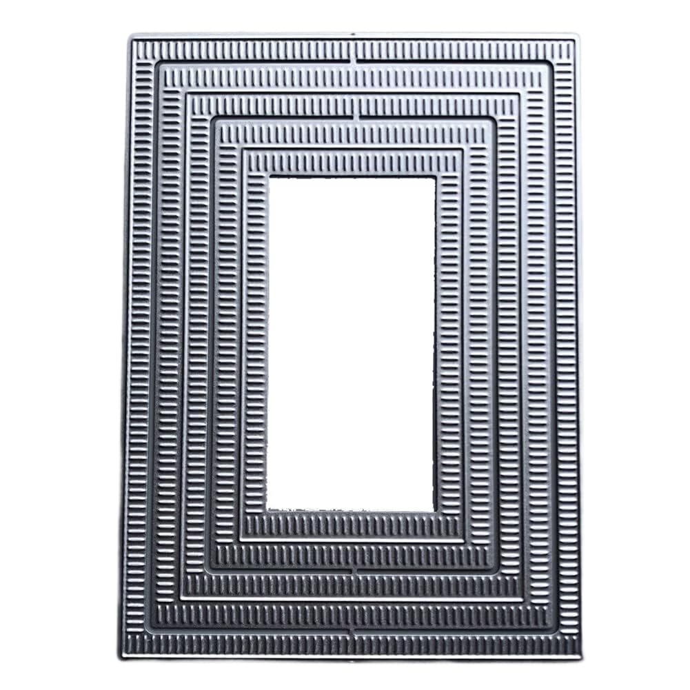 Littimoon Template for DIY Greeting Card Embossing Stencil, Rectangle Border Metal Cutting Dies for Card Making, Scrapbooking