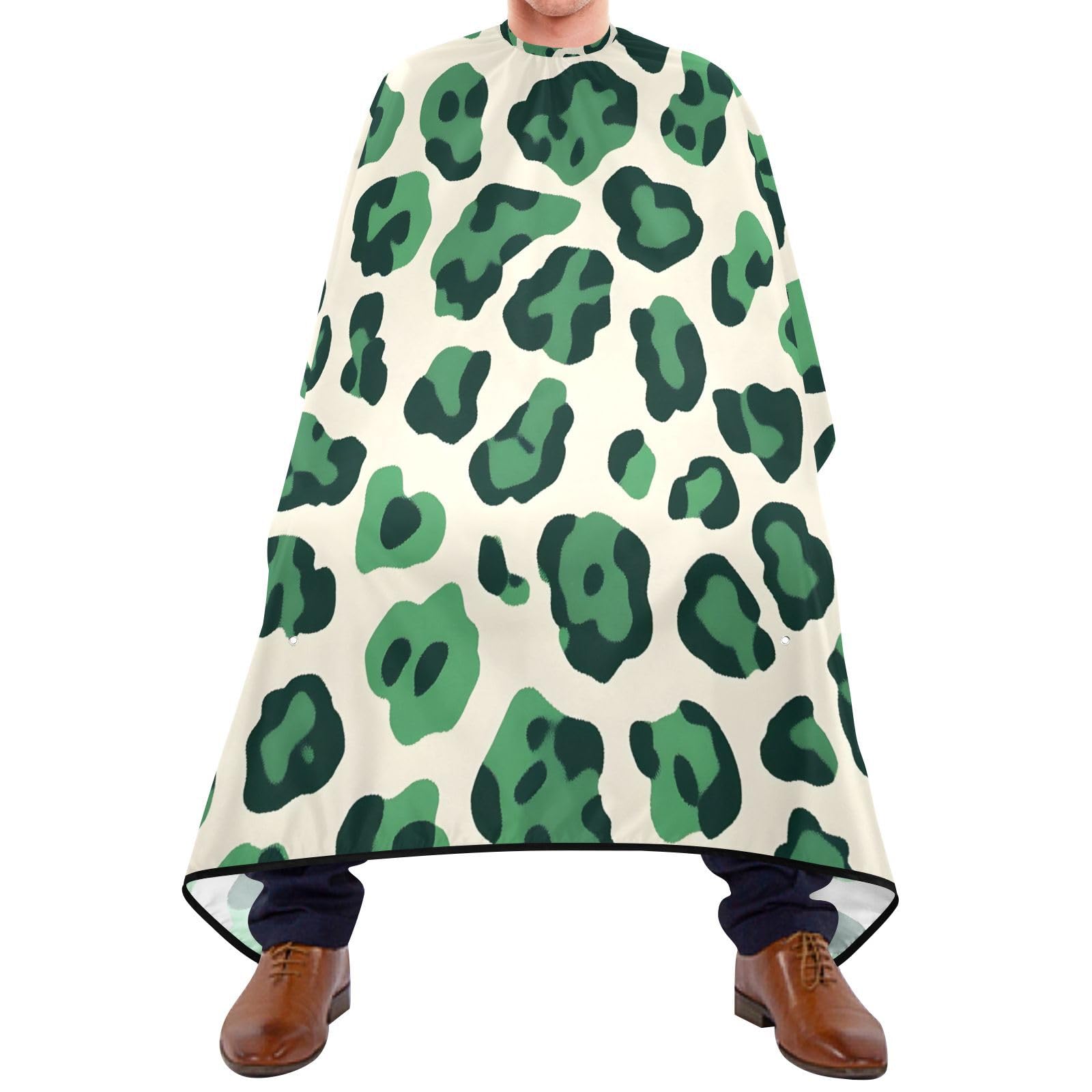 Hezely Graffiti Green Leopard Pattern Hair Dye Cape, Barber Cape for Adults,Waterproof Salon Cape,Waterproof Hairdressing Styling Hair Cutting, 65