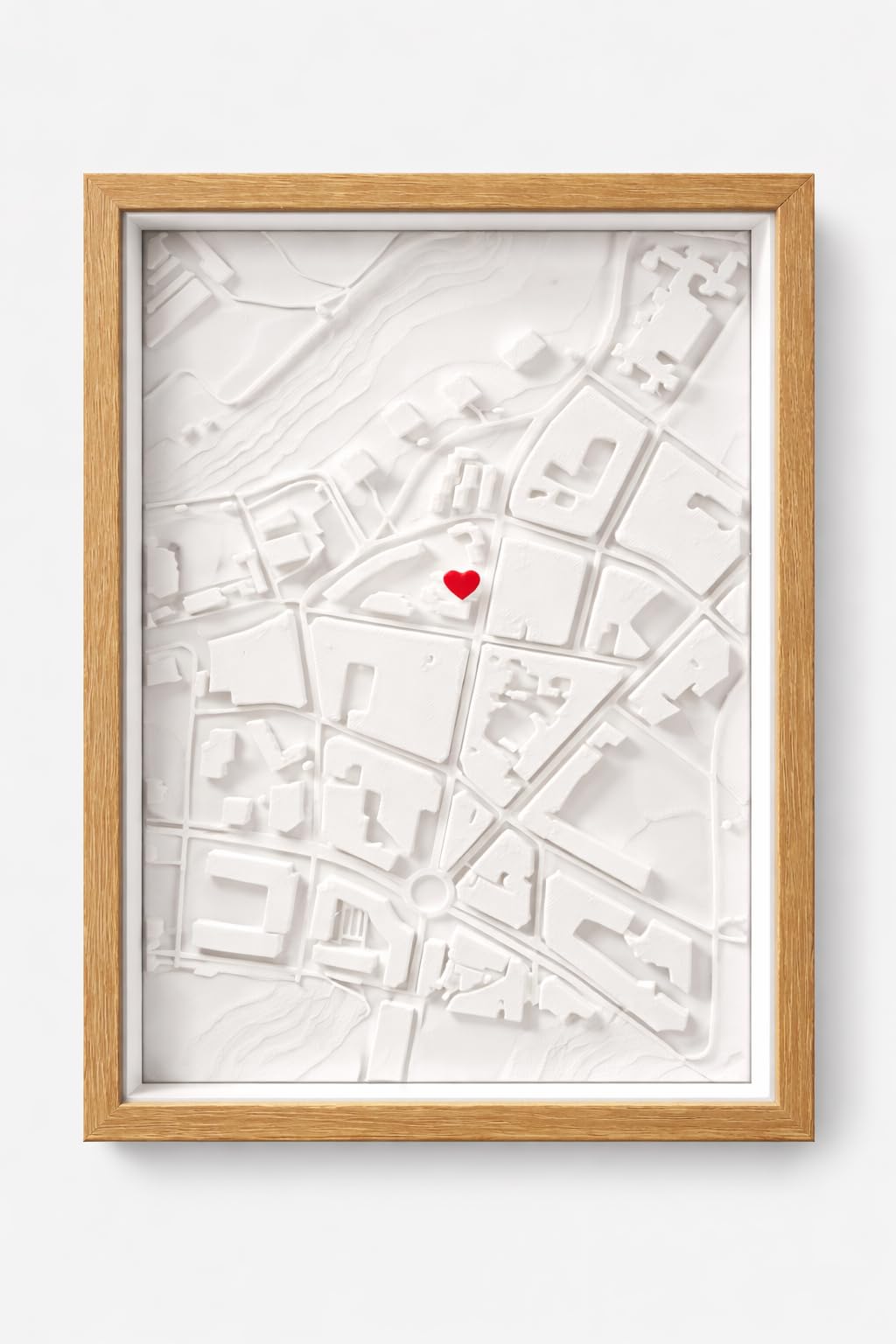TIBRYN Cuadro XXL Premium – Mapa en 3D Personalizable con tus Coordenadas – Decorativo en Relieve con Caja de Madera y Metacrilato – Regalo para Novio, Novia, Parejas y San Valentín