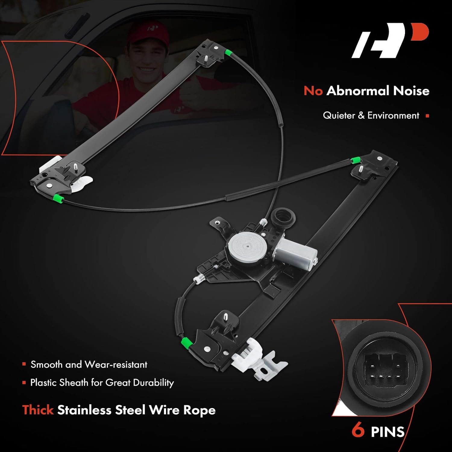 A-Premium Front Driver Side Power Window Regulator with Motor Assembly Fit for Nissan Pathfinder 2013-2020 Sport Utility, with 6-Pin Motor, with Auto Up and Down Function, Replace# 807213KA0A