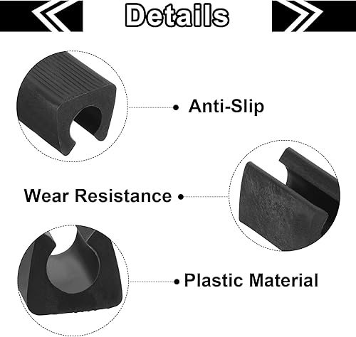 Miniatura 4 de uxcell Paquete de 40 puntas rectangulares antideslizantes para patas de silla, patas de tubo de metal de 0.472 pulgadas, protectores de muebles de