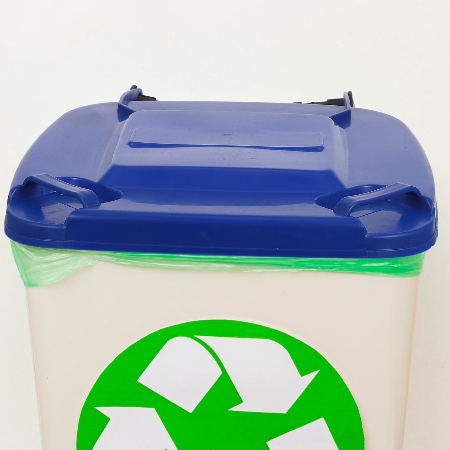 Trash Can Lid Replacement 30l Plastic Trash Bin Lid Blue Outdoor Garbage Container Cover for Kitchen Garden Use