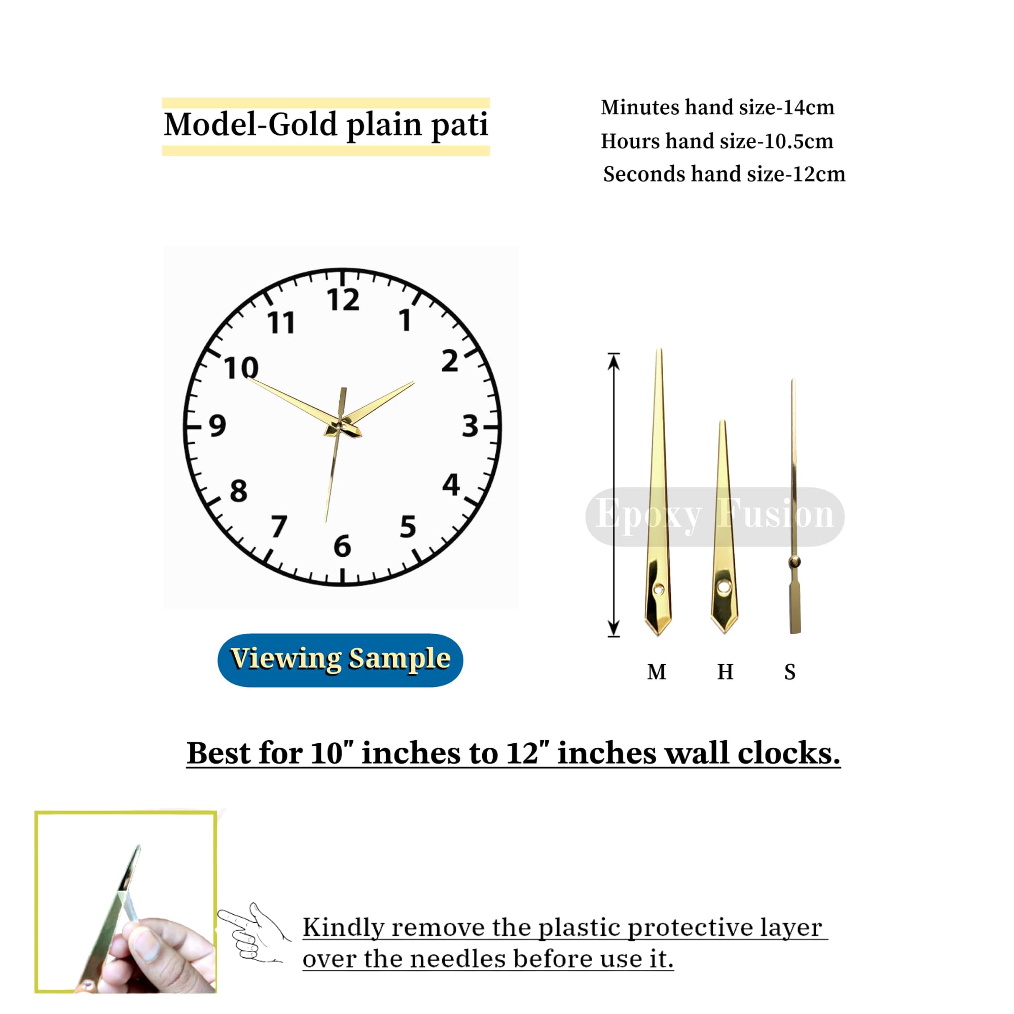 Epoxy Fusion DIY Resin Clock Making Kit – 12 Inch Round MDF Base (7mm Thick), 18mm Silent Movement, Metal Hands & 3D Glossy Plastic Numbers | DIY Wall Clock Craft Set for Art, Home Decor, Gifts 3