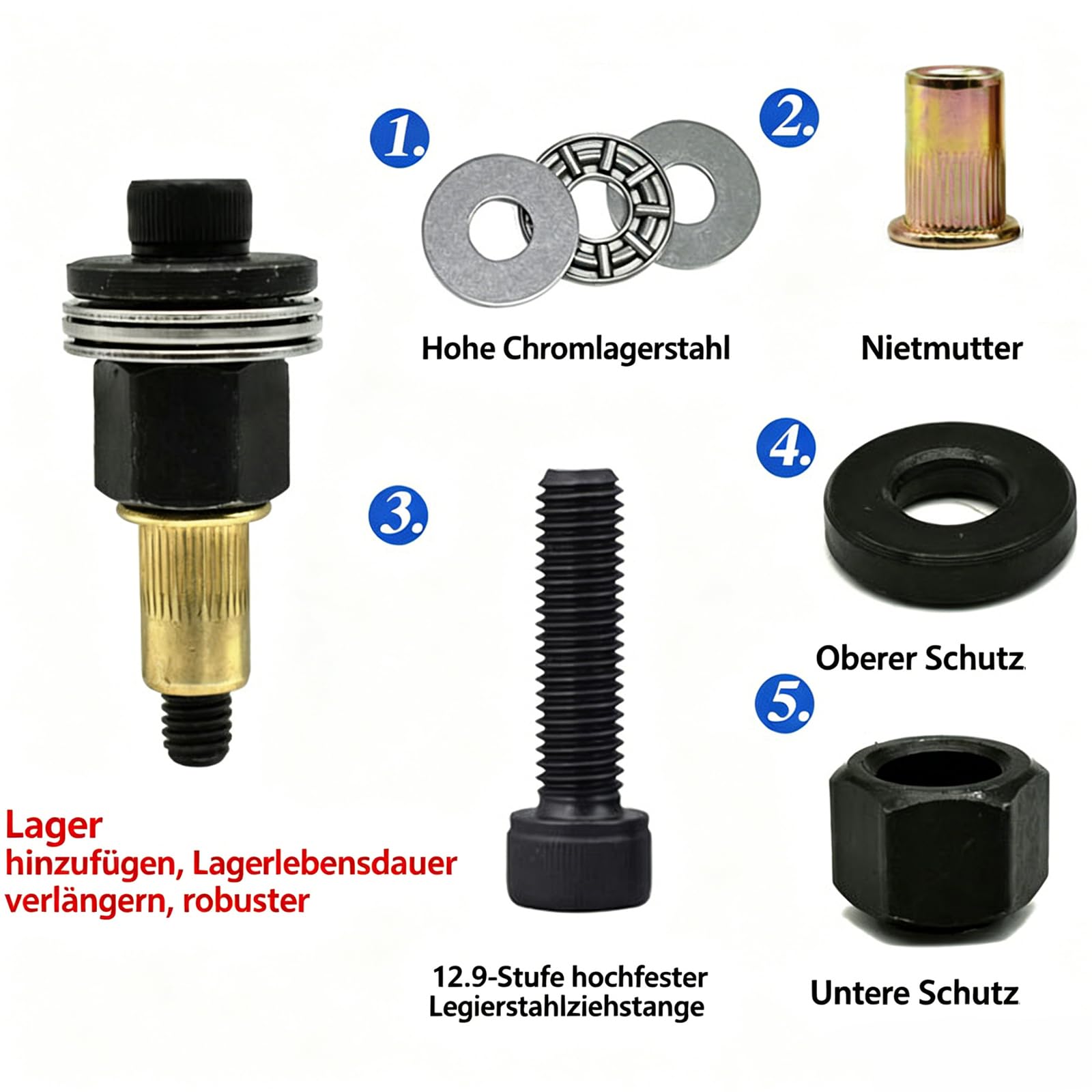 Home DIY Nietmutterpistole M3 M4 M5 M6 M8 M10 M12 Handnietwerkzeug Einfache Installation Nietmutter Zubehör für Muttern