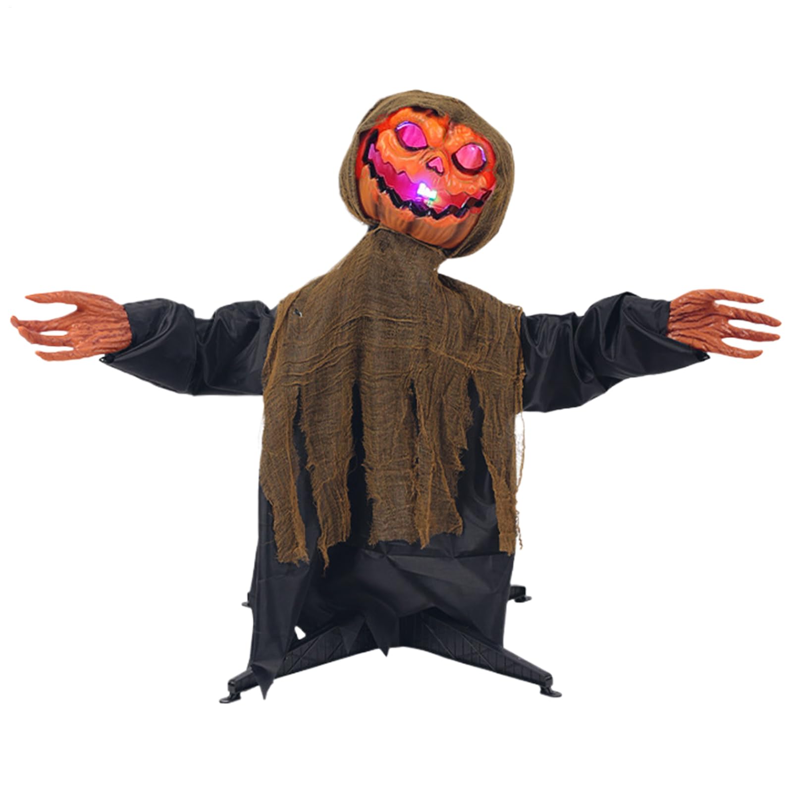Animowane Dekoracje Halloweenowe Dekoracja Ogrodowa z Dynią i Duchem | Oświetlana Kołysząca z Dźwiękiem na Ogród Taras Święta