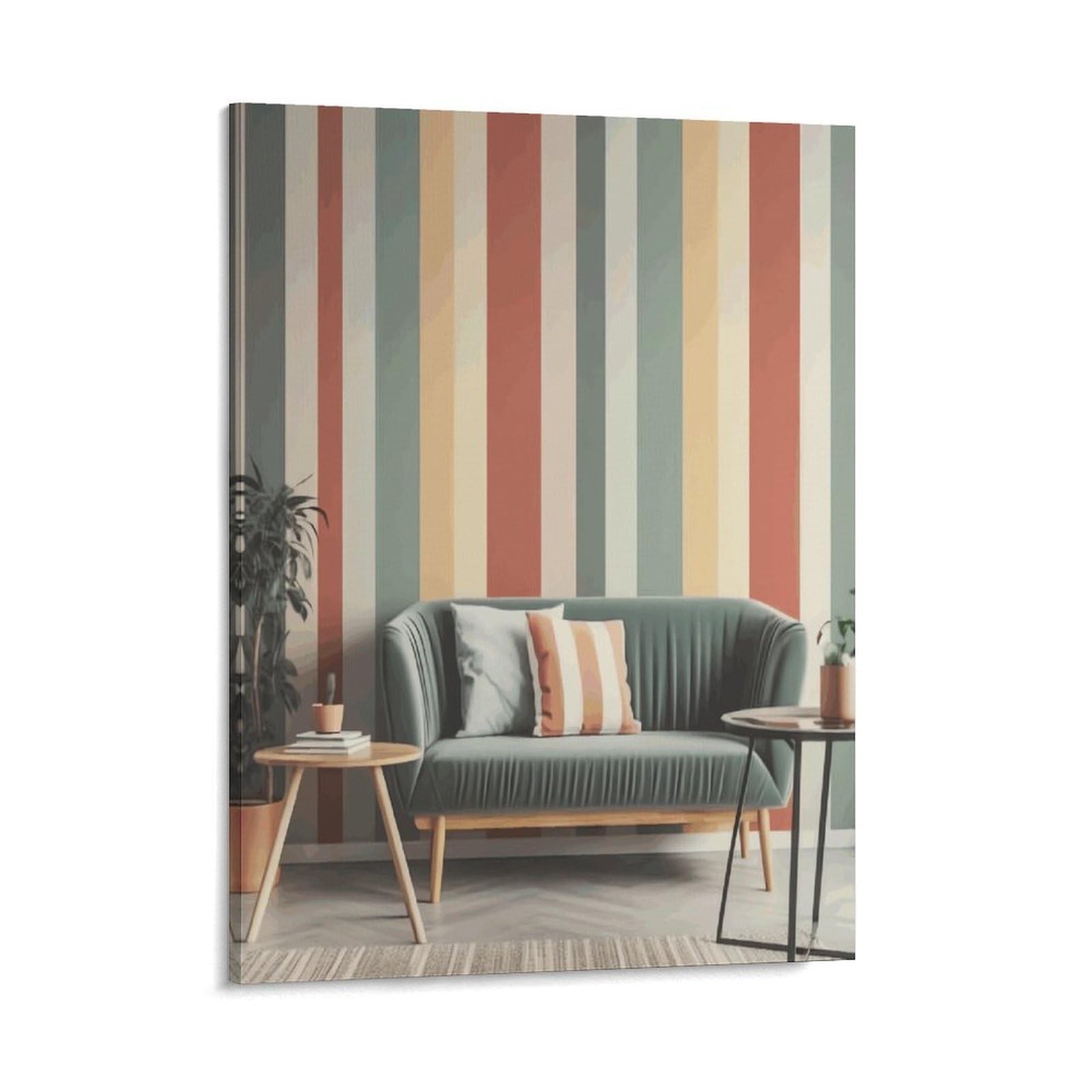 Adfgyerh Style Striped Background Wall Art Framed,Canvas Prints Ready To Hang Home Decor,Canvas Wall Art For Living Room Hallway Office Wall Decor 08X10inch(20X25cm)