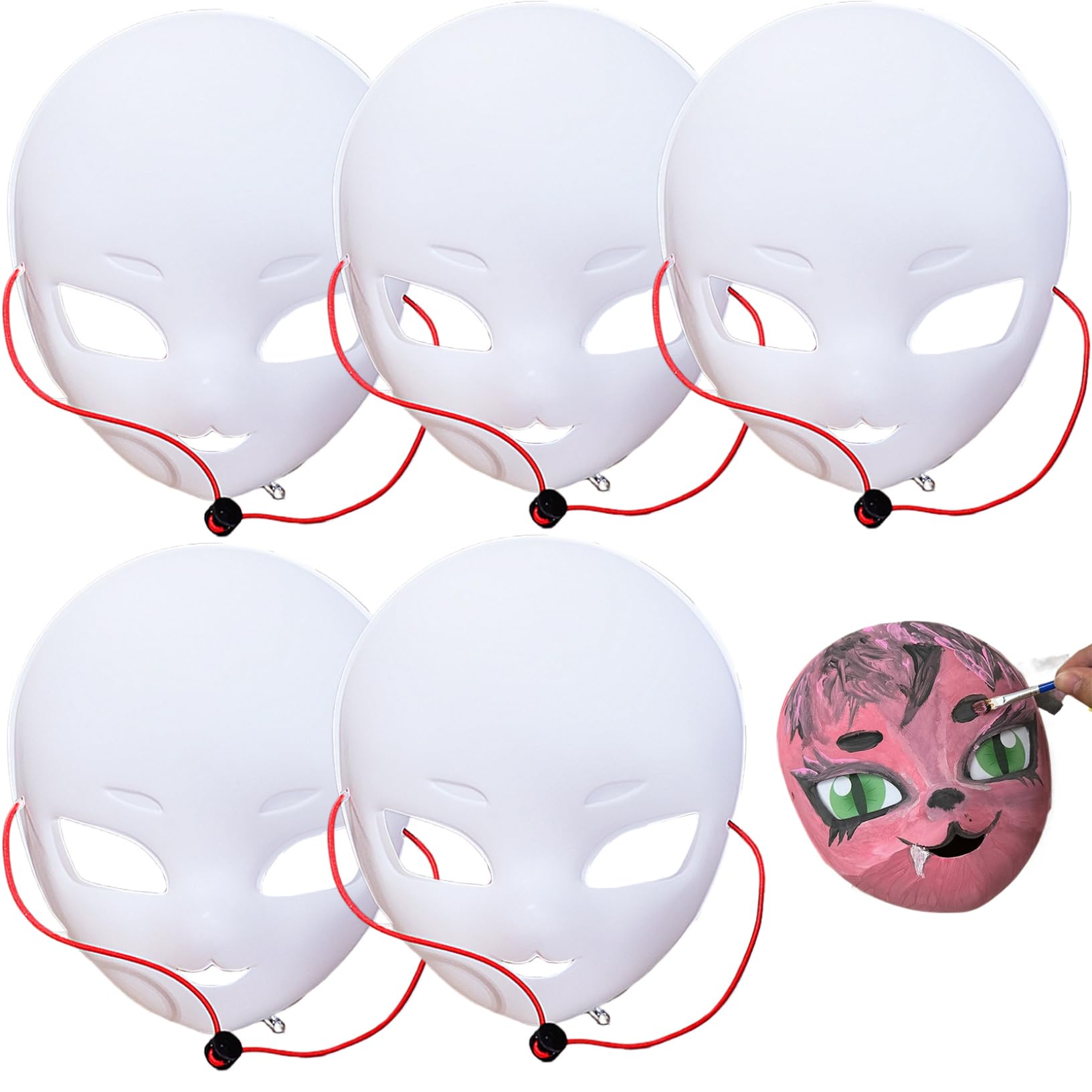 Máscara blanca de cosplay para mascarada y proyectos de pintura DIY 7
