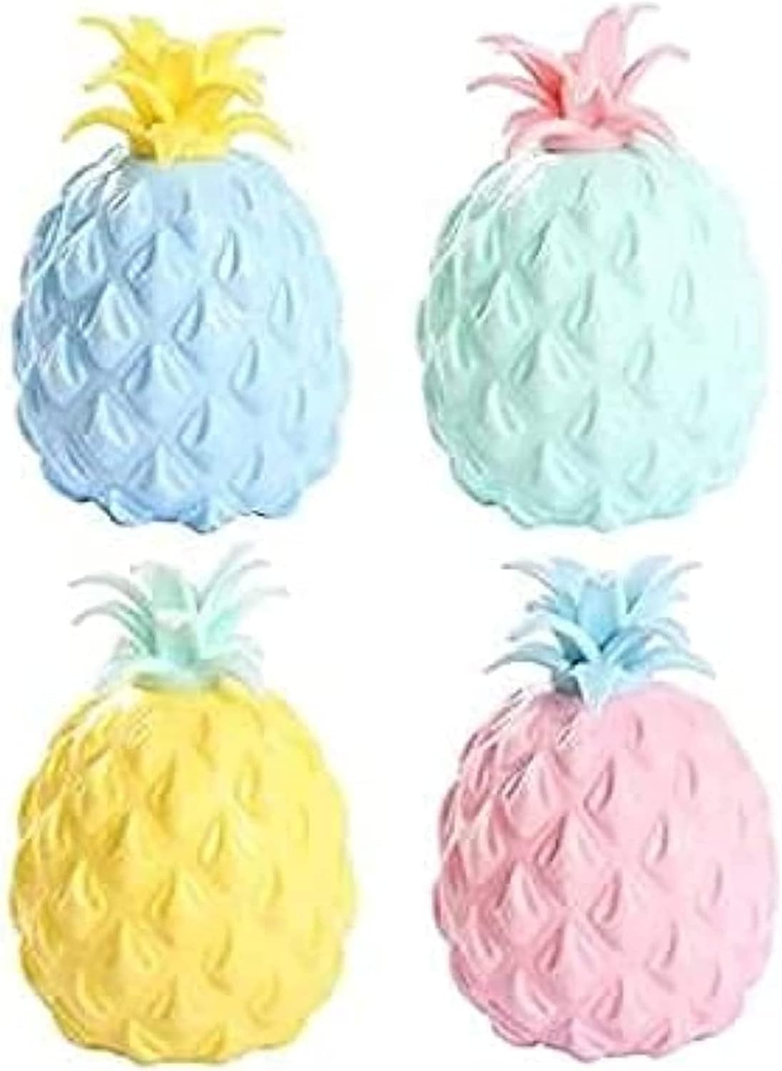 ECVV 4 Pcs Pineapple Stress Ball, Fidget Toys Ball for Pressure Release Party Gifts (Random Color) (LC-BFIDGET01)