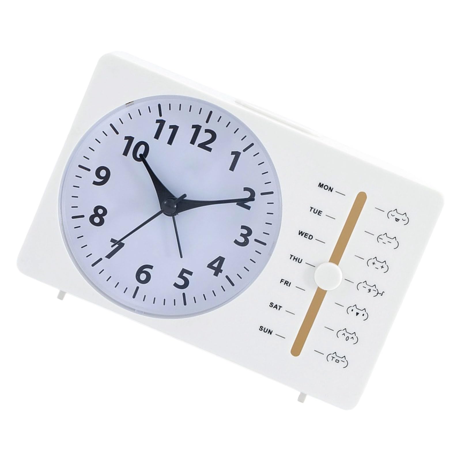Hsioluted Analog Alarm Clock, Silents None Ticking Quartzs Movement Small Clock Bedside Desk for Home, Travel, Decors Travel Analog Alarm Small