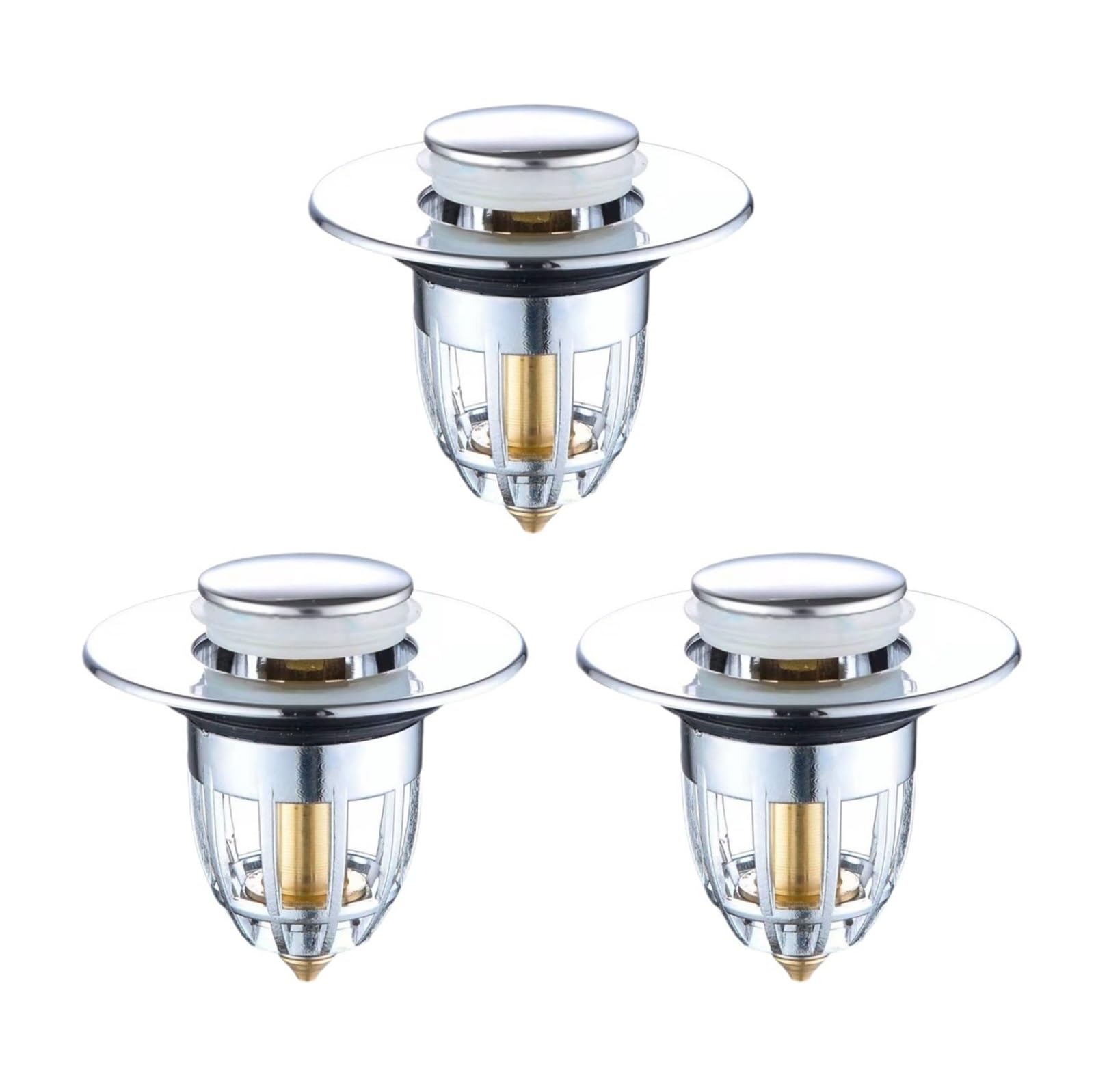 Basin Sink Pop Up Drain Universal Stopper Sink Strainer Push Down Pop Up Anti Clogging Drain Hair Catcher For Kitchen And Bathroom Cover(3 pcs)