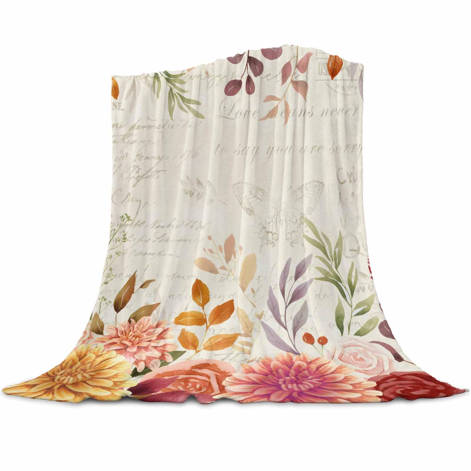 Oddychający koc Święto Dziękczynienia dynia grzyb jesień narzuta na łóżko sofa narzuta na łóżko samochód dorośli 203 cm x 152 cm