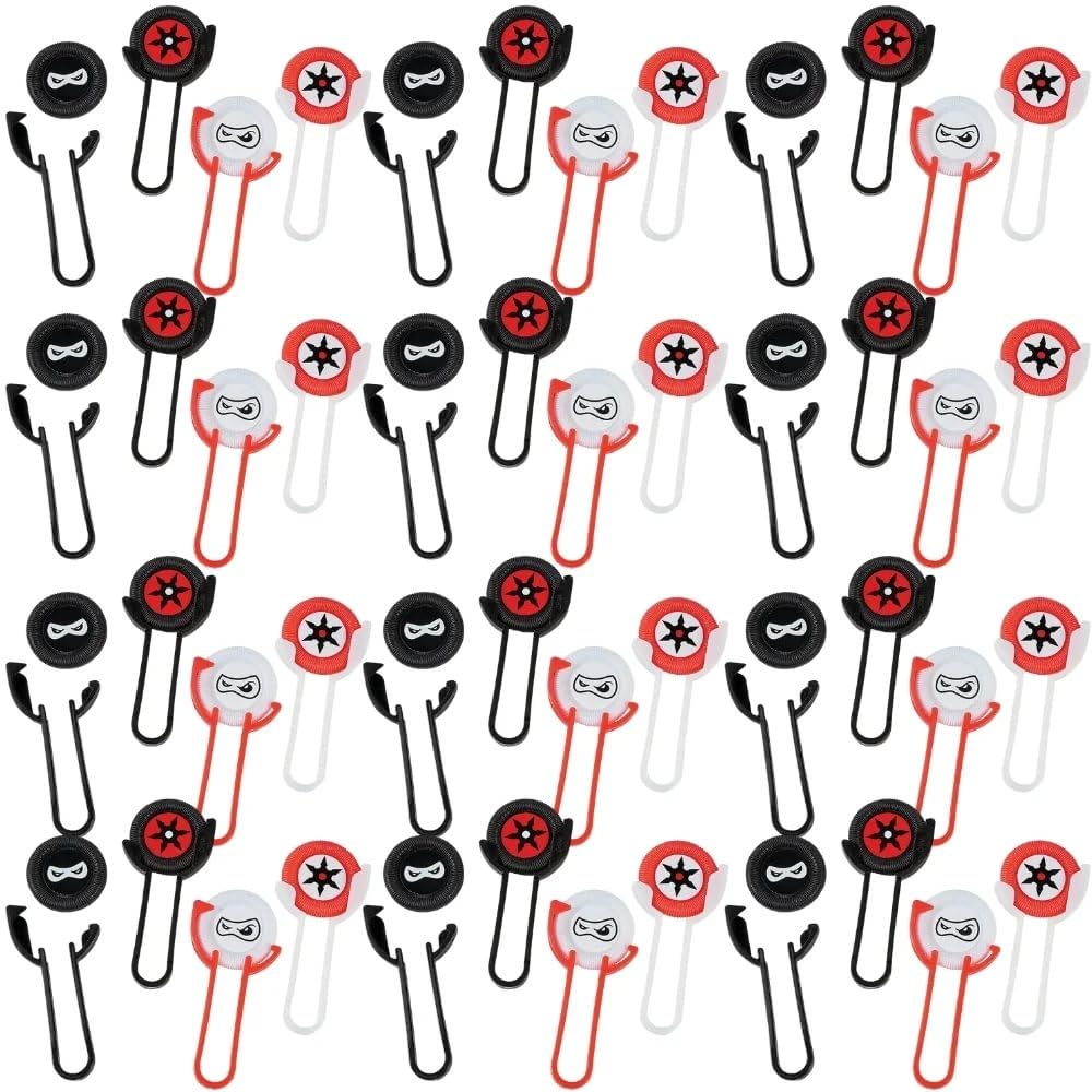 Fun Plastic Ninja Disc Shooters - Assorted Designs, 2" x 4" (Pack of 48) - Ideal Party Favors for Kids' Birthday Party, Classroom Rewards & Ninja-themed Events