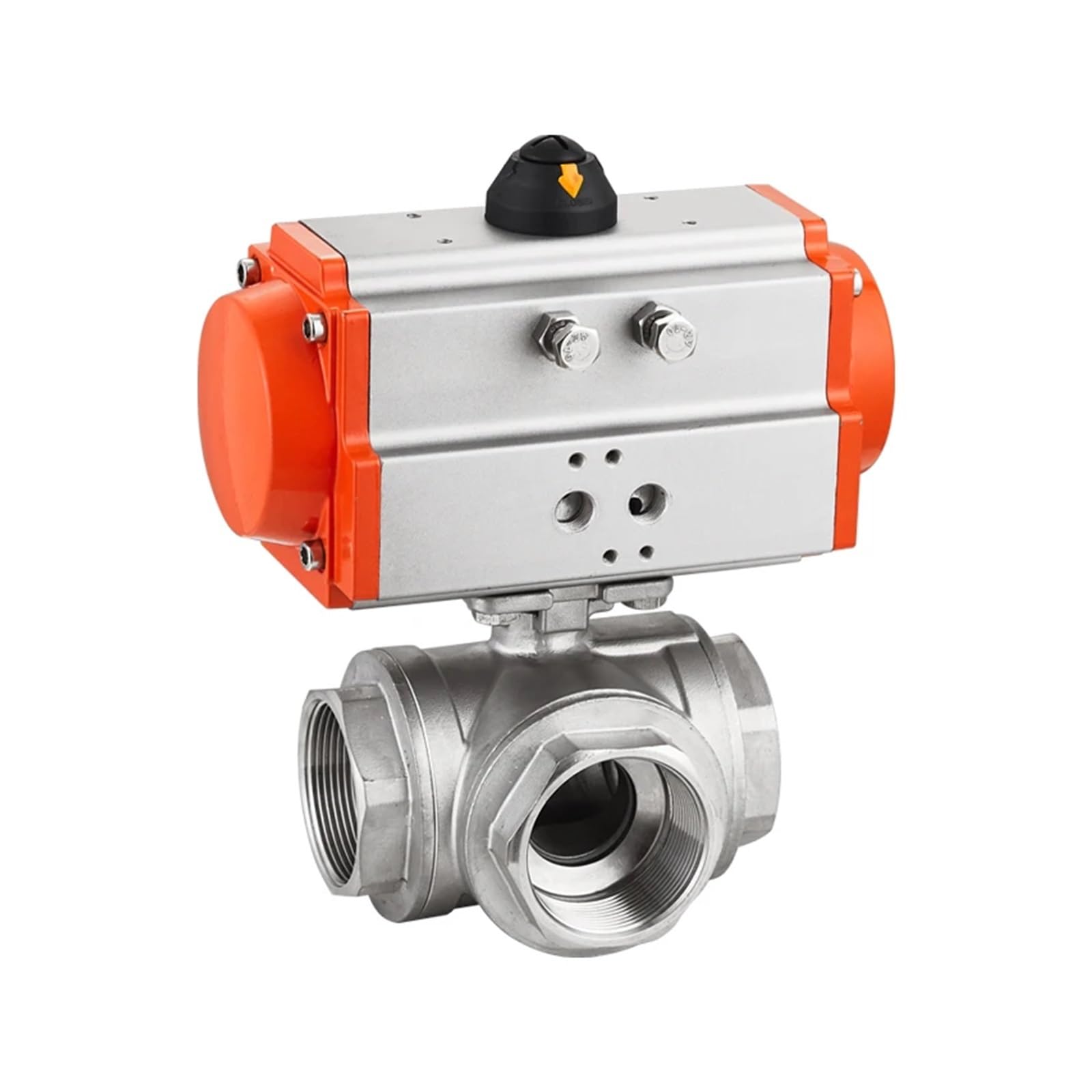 DN32 304 Stainless Steel Pneumatic Ball Valve Three-Way T/L AT Pneumatic Actuator Female Thread Ball Valves