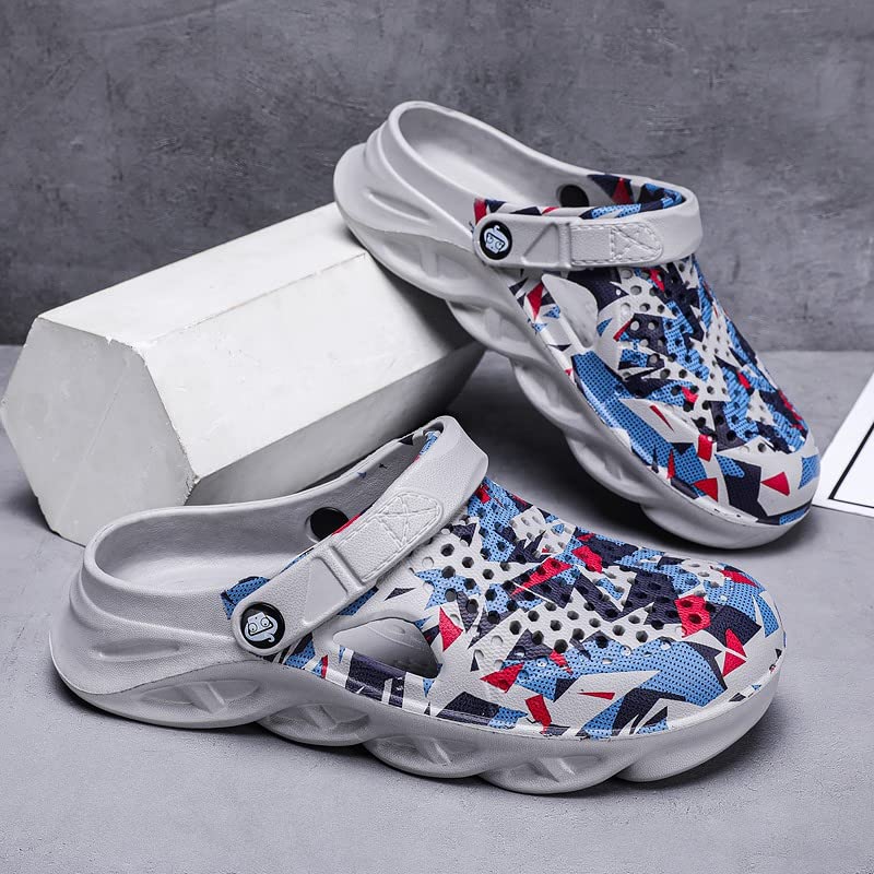Summer Men Beach Shoes Clogs Male Sandals Breathable Casual Man's Garden Shoes Camouflage Quick Drys Male Footwear Zapatos Hombre (Huihong, 44)