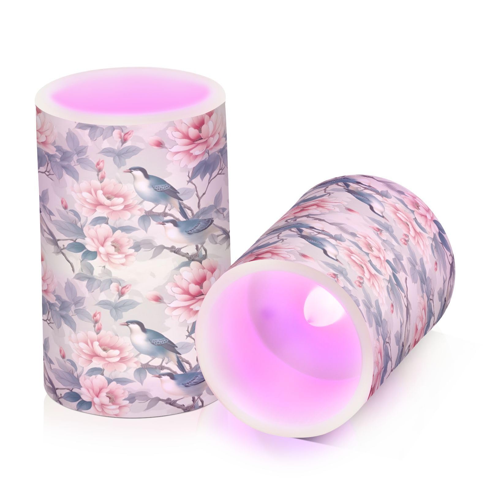 ALAZA Bird (12) Flickering Flameless Candles Battery Operated with Remote Timer,Tea Light Candles LED Pillar Votive Candles Set of 2 for Outdoor Indoor Decorations