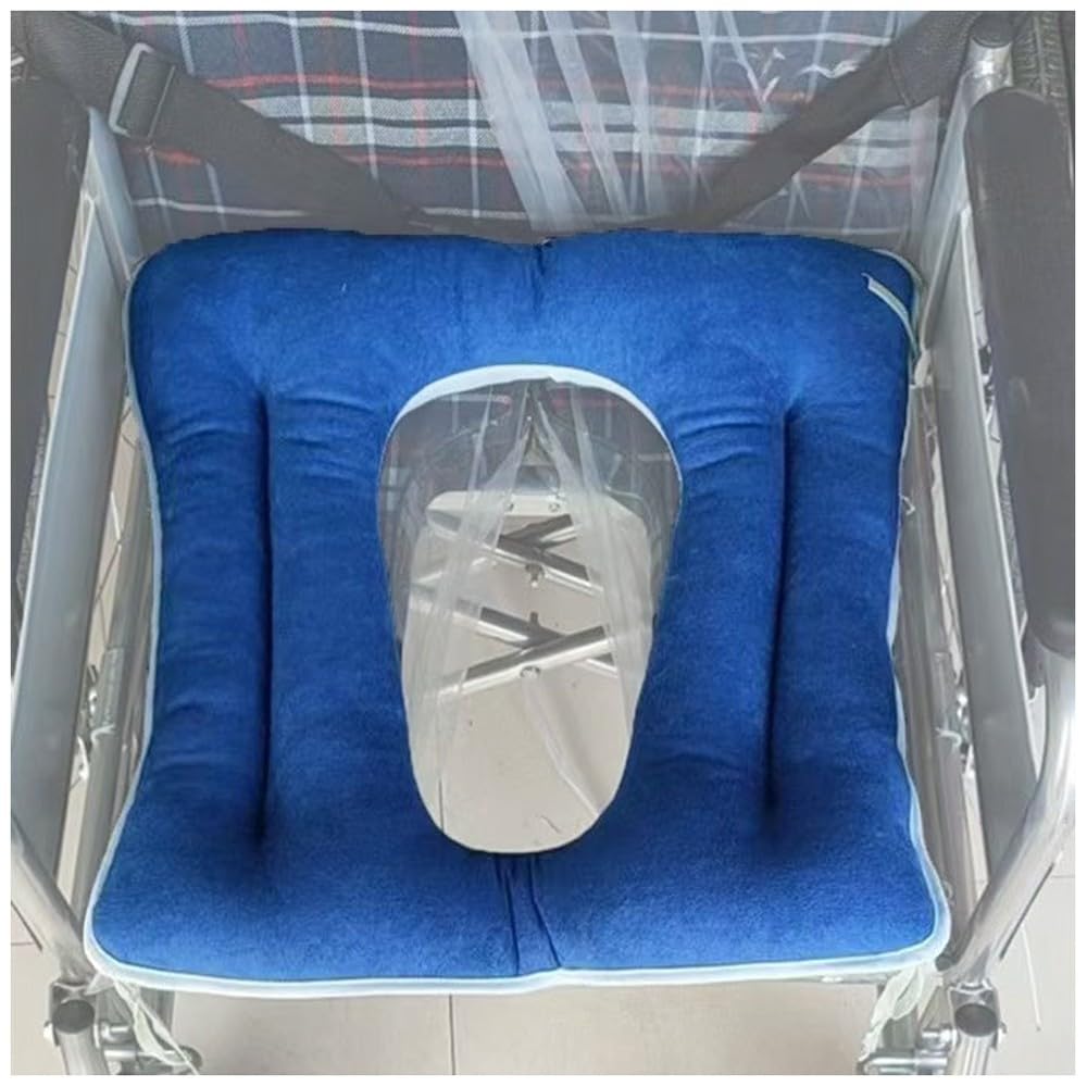 Cojín De Asiento De Inodoro Antiescaras, Cojín De Asiento De Algodón Engrosado, Diseño De Cinturón Universal Antideslizante, Alivio De Presión Ergonómico