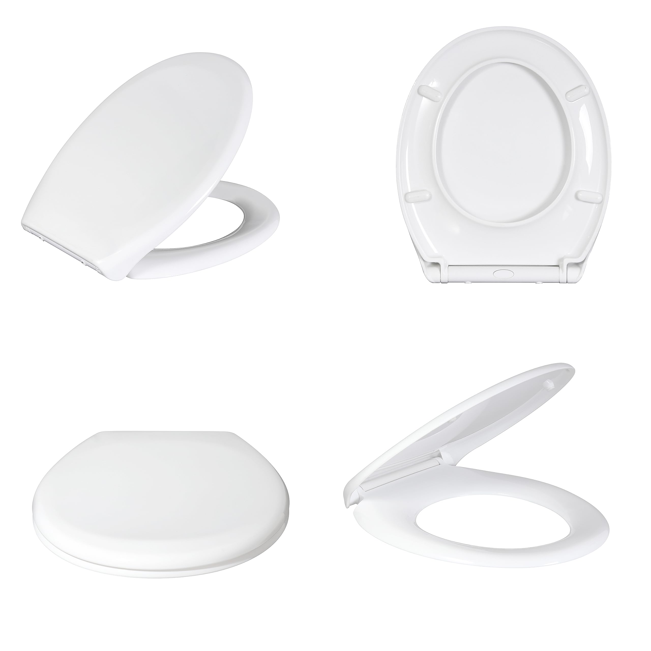 Kikzi White Soft Close Toilet Seat Oval With Metal Fixing Hinges Quick Release
