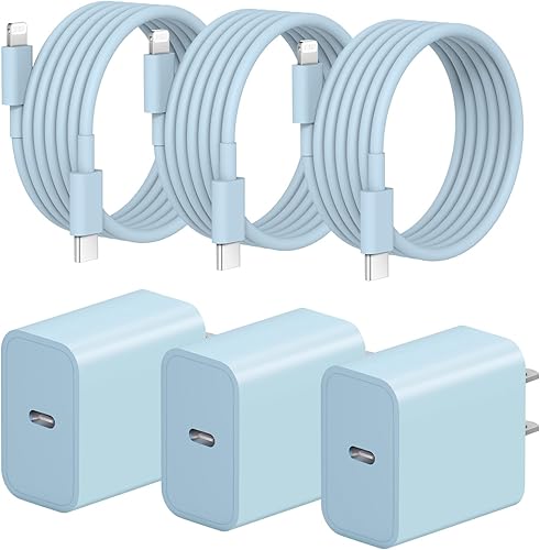 Miniatura 20 de Cargador rápido para iPhone de 10 pies, 3 unidades, cargador de pared USB C de 20 W con cable de carga rápida de 10 pies compatible con iPhone