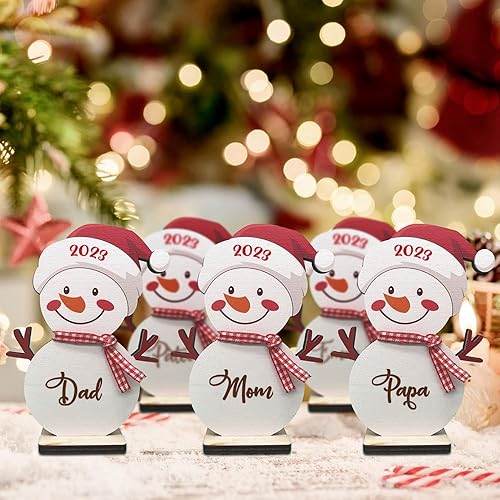 Pawfect House Christmas is Where est Where est Cute Snowman of All, adornos de muñeco de nieve personalizados, decoración de mesa de Navidad,