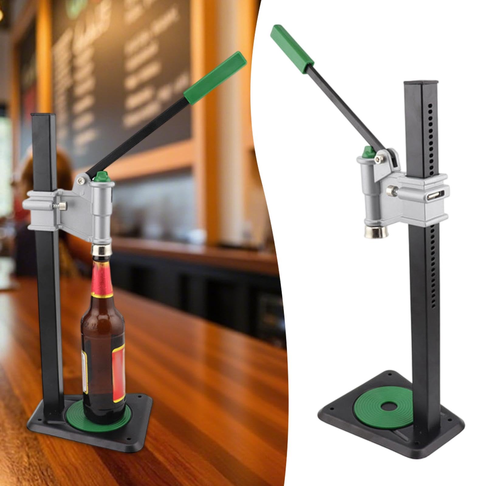 Sharplace Tappatrice a Colonna, Sigillatrice per Bottiglie di Birra con Barra di Pressione in Acciaio Inossidabile, Adatta per Tappi a Corona da 26-29 Mm, per Vetro per Champagne E Olio di Sesamo