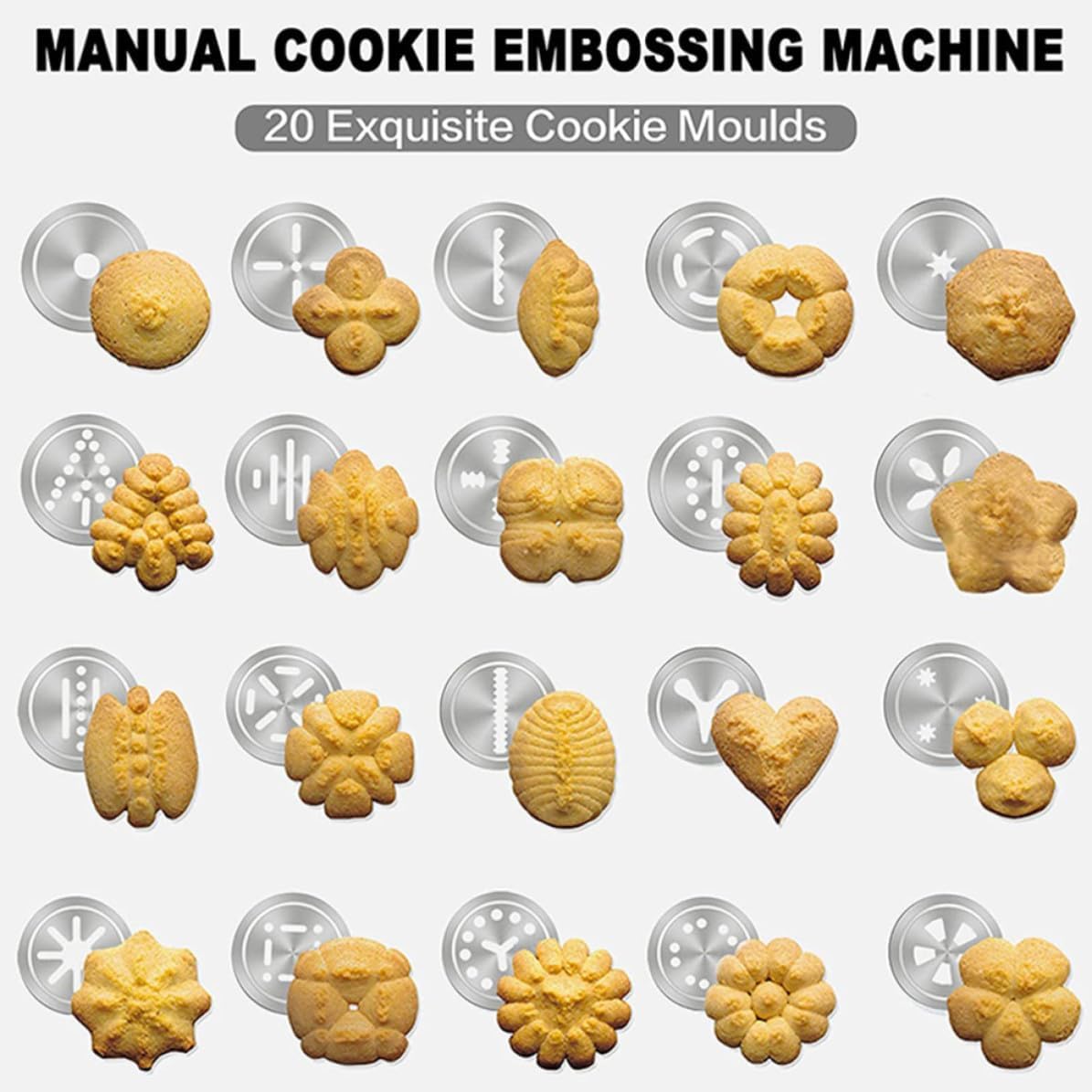 Multi Function Cookie Press Tool Set with Nozzles and Molds