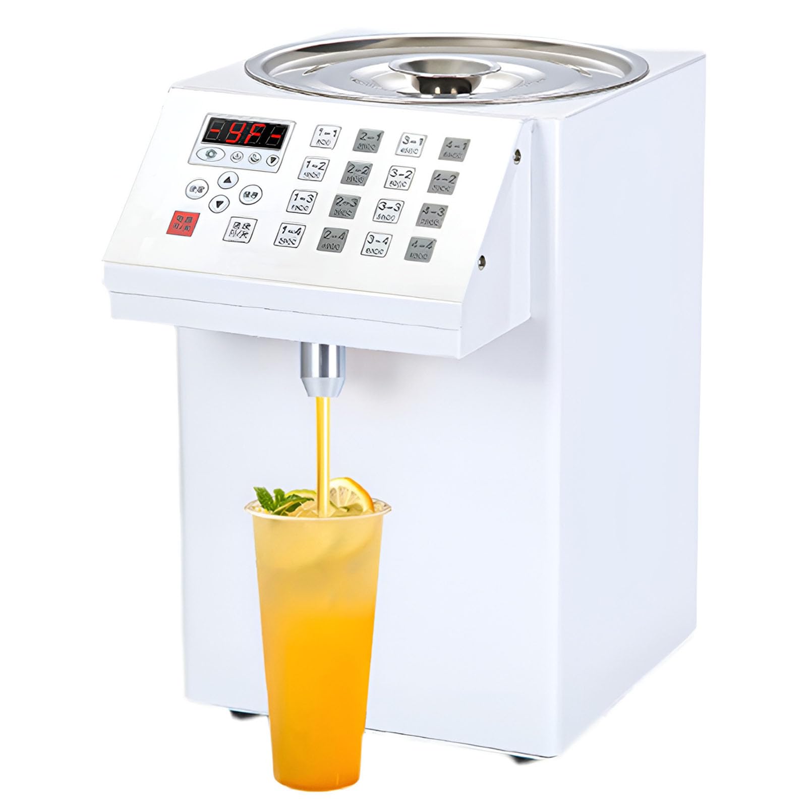 Automatyczny dozownik fruktozy, 8 l, komercyjny syrop z kluczami porcji, dozownik cukru ze stali nierdzewnej do sklepów z napojami
