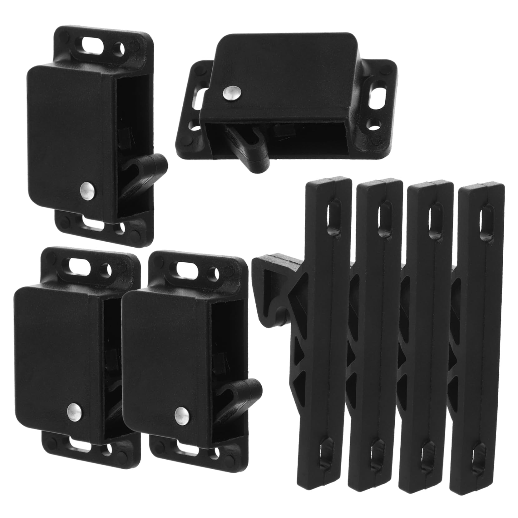 Cabilock 8 Juegos cerradura para vehículos recreativos capturas pestillo casa rodante atrapar cajoneras hardware del gabinete de rv accesorios para vehículos recreativos abdominales Negro