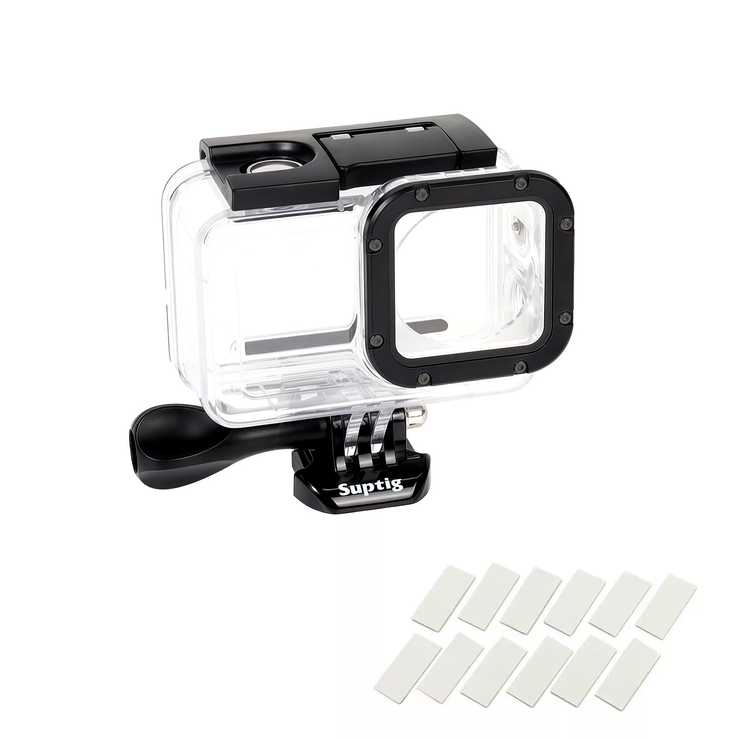 Suptig Wodoodporna obudowa kompatybilna z DJI Action 5 Pro Action 4/3 Kamera, wodoodporna obudowa podwodna 50M/164ft do nurkowania, nurkowania z rurką, pływania