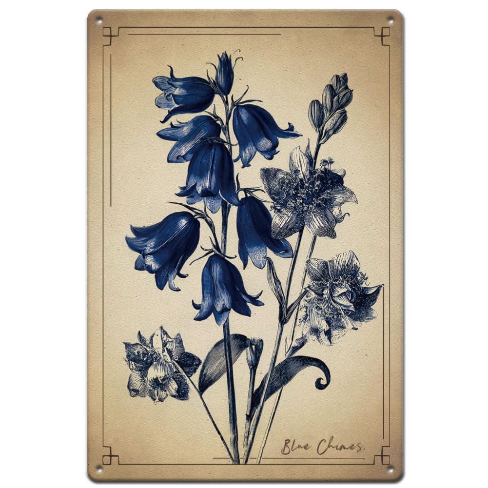 SUPERDANT Blue Chelsea Metal Signs Retro Violet Tin Signs Iron Wall Decoration Rectangle Signs for Bedroom Living Room Entrance Corridor Home Cafe Bar Wall Art 30cm x20cm