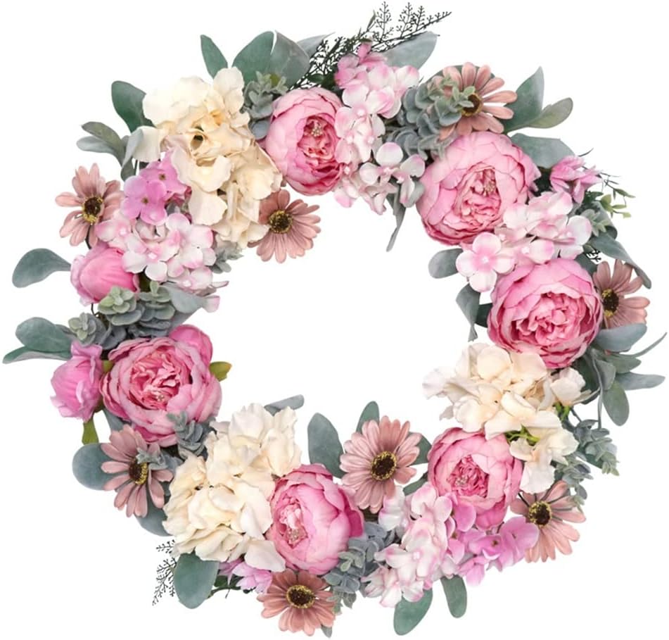 Simulated Peony Wreath Home Door Decoration Wall Hanging Decoration Wedding Patio Arrangement Wreath