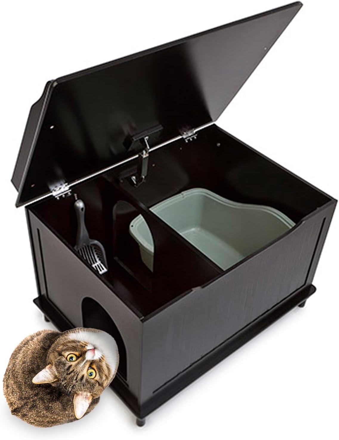 Designer Catbox Litter Box Enclosure in Black