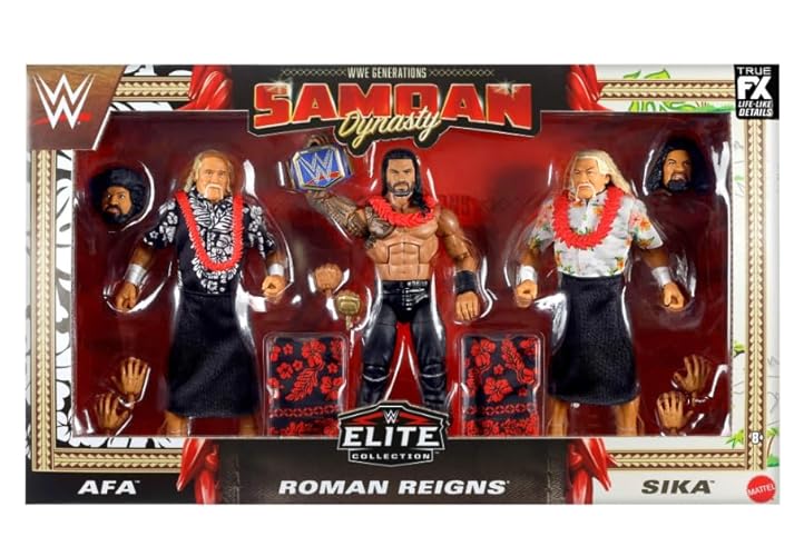 WWE Generations, Elite Collection, Samoan Dynasty, Includes AFA, Roman Reigns, and Sika W/Life Like Details