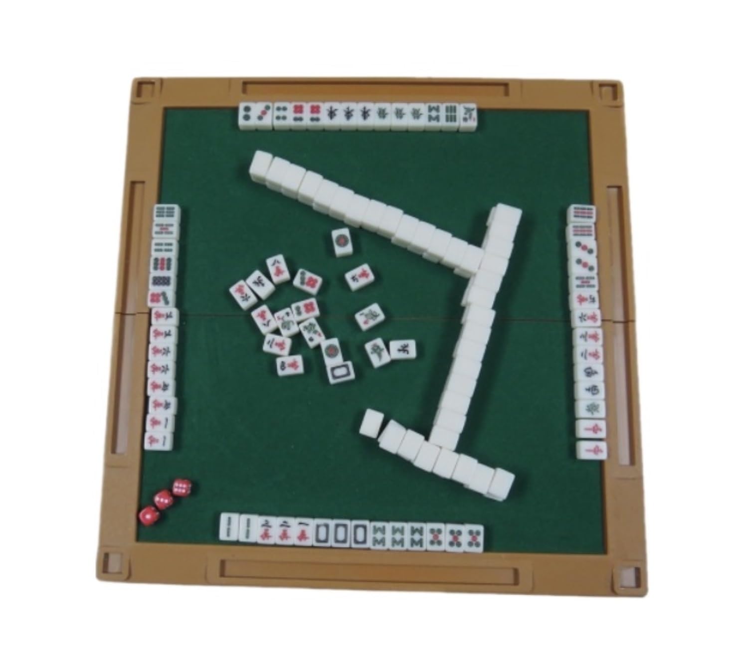Chinesisches Mahjong Mahjong-Set, 144 Kacheln, Tragbar, Mahjong Mit Klappbarem Spieltisch, Majiang-Reiseset, Familienfreizeit Für Familie Reise Spiel
