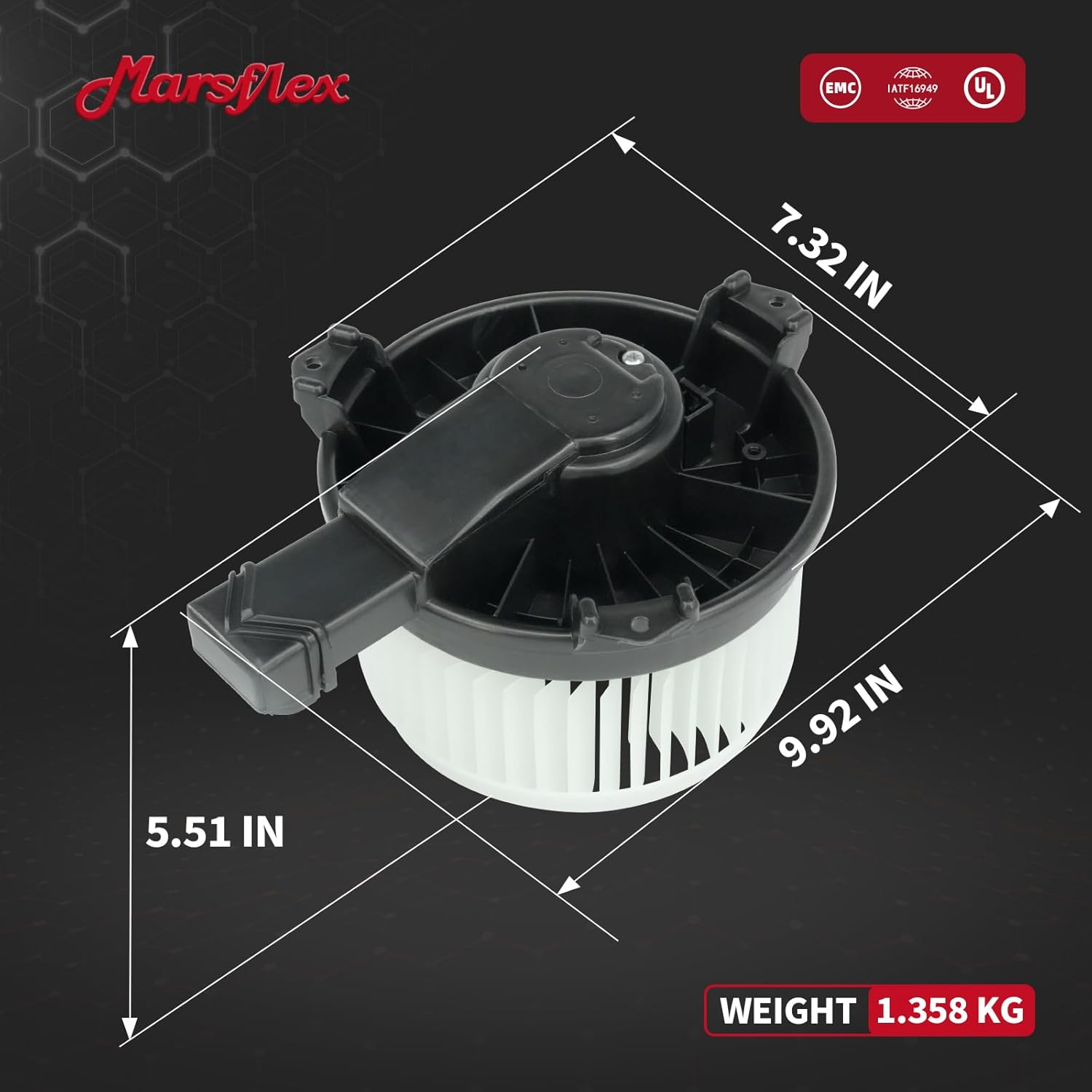 Marsflex Front Blower Motor 700260 for 2012-2018 Honda CRV Civic Accord & Acura RDX ILX, 2013 2014 2015 2016 2017 Automotive Replacement Blower Motor Fan OE: 79310-T0A-A01, PM4038, 79310-T2F-A01