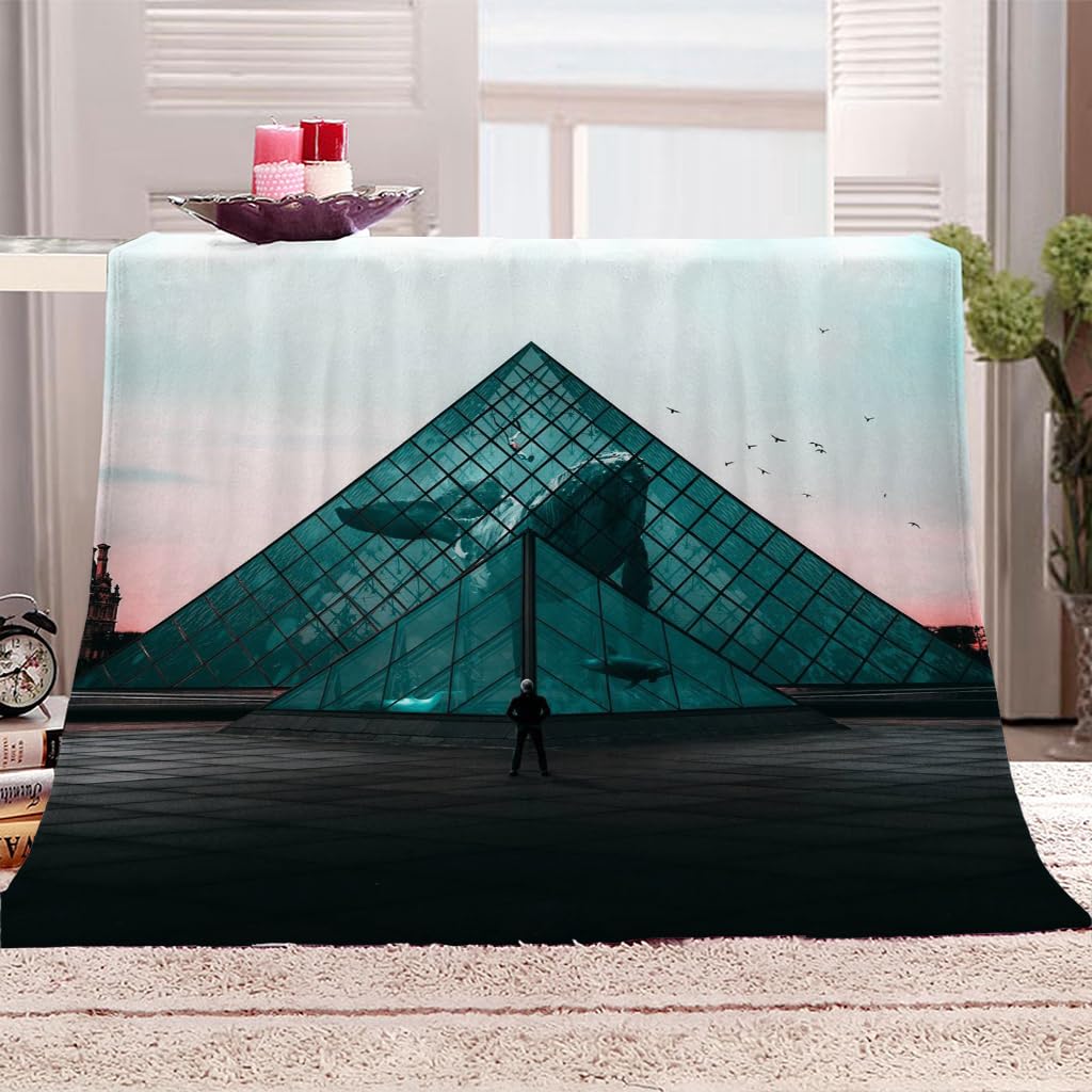 Coperta Letto Matrimoniale Coperta Di Flanella In Microfibra 150X200Cm Acquario Blu Stampata Motivo Coperte Divano Inverno Pelose Per Bambini/Adulti Decorazione Per La Casa