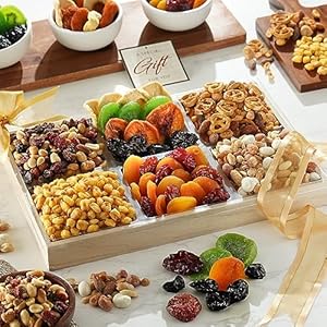 Broadway Basketeers Dried Fruit And Nuts Gift Basket – A Healthy Assortment of Fruits And Nuts, Great for Get Well, Corporate, Men, Women