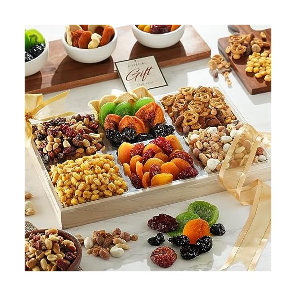 Broadway Basketeers Dried Fruit Gift Tray – Edible Gift Box Arrangements and Healthy Gourmet Gift Basket for Birthday, Appreciation, Thank You, Families, Sympathy, Easter, Mother’s Day, Father’s Day
