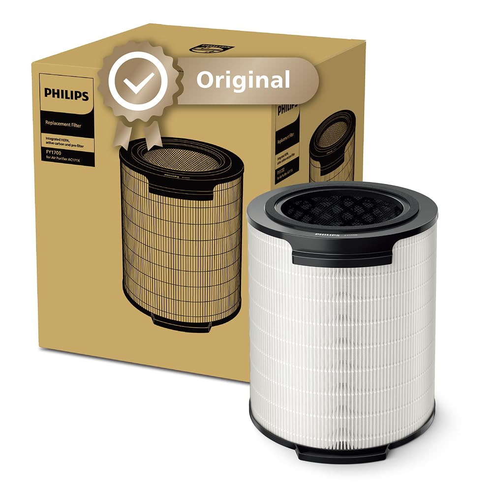 Philips Original Replacement Filter for Air Purifier 1000 Series AC1711, AC1715, HEPA NanoProtect + Active Carbon, 12 Months Lifetime (FY01700/30)