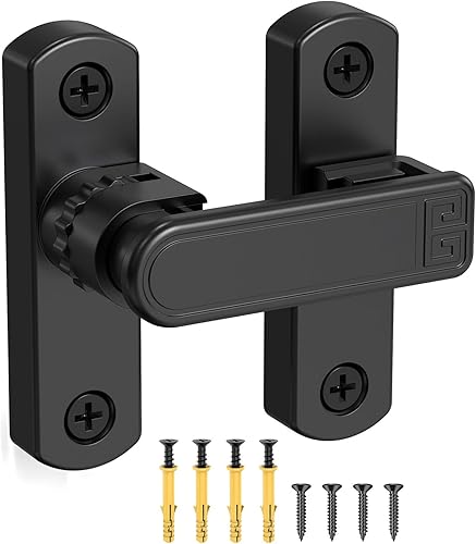 Miniatura 8 de Cerradura de puerta corrediza de granero de 90180 grados, cerraduras de puerta de seguridad de aleación de zinc ajustables y pestillos para