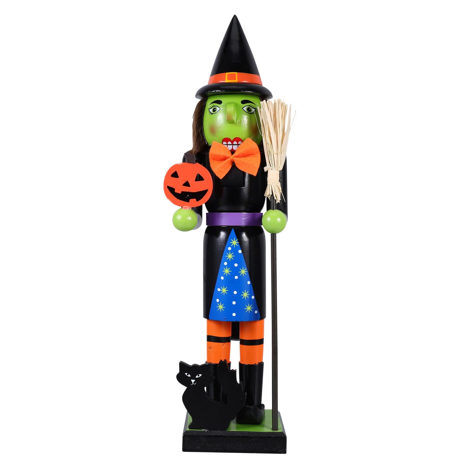 Casse-Noisette citrouille en bois décoration polyvalente peinte main Halloween