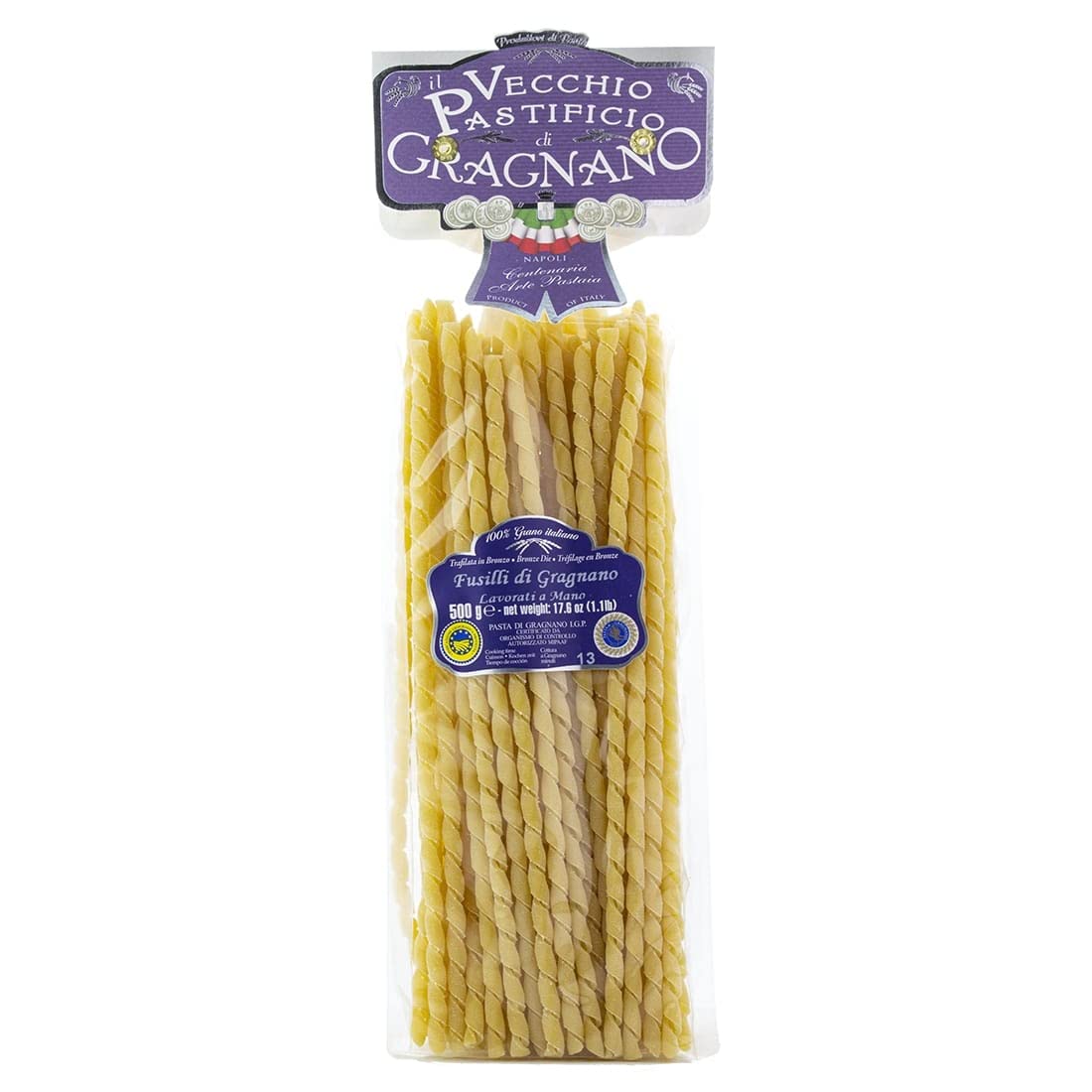 Italian Gourmet Il Italian Gourmet Pasta Fusilli Gragnano IGP Hartweizen | Trafilata al bronzo, semola selezionata; kochfest mit rauer Oberfläche für, Gesamtnettogewicht 6 kg + Kostenlos Polpa 400g