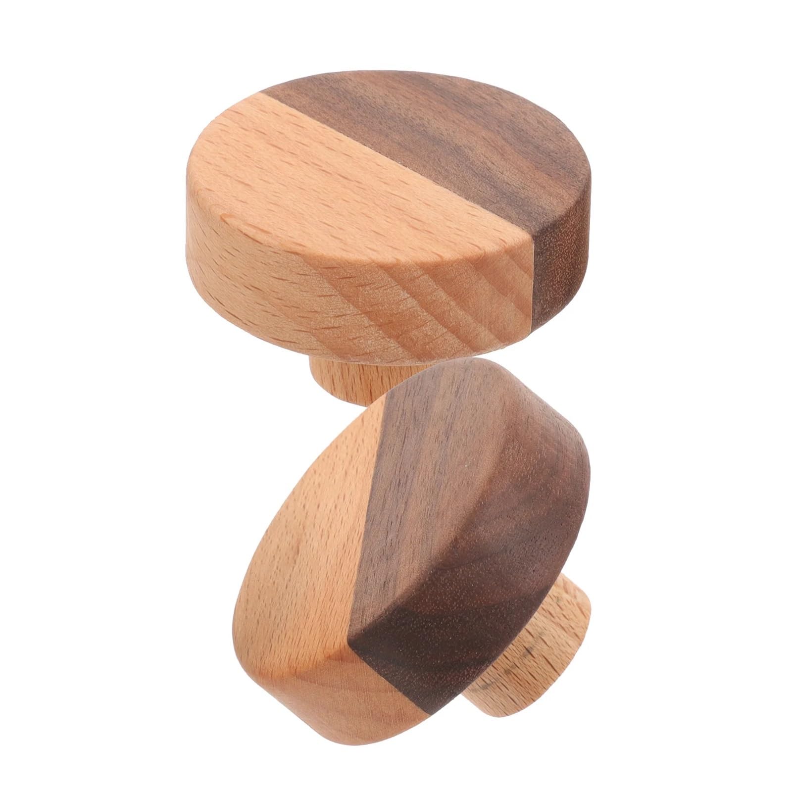 SNGUOQ 2Pcs Wood Dresser Knobs Rustic Round Cabinet Handles for Drawer Cupboard Closet Kitchen Furniture Pulls for Cabinet Drawer Shoes
