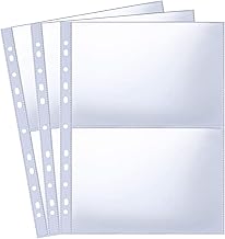 30 Pack 120 Pochettes Photo A4,Pochette Transparente pour Reliure à Anneaux 2/3/4, 2 Compartiments,Protège Page Photo Double Face, Pages de Recharge pour Album Photo,Pochettes Photos A5(219x152 mm)