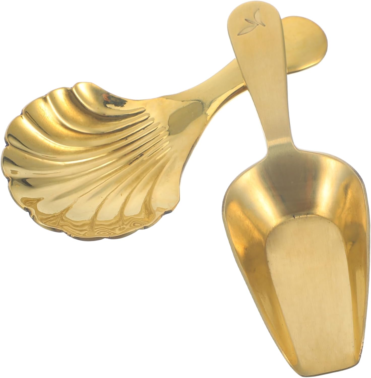 ULTECHNOVO 2pcs Brass Mini Tea Scoop Compact Multi Function Tea Spoons Powder Sugar Spices Baking Condiments Safe Resistant Accessories