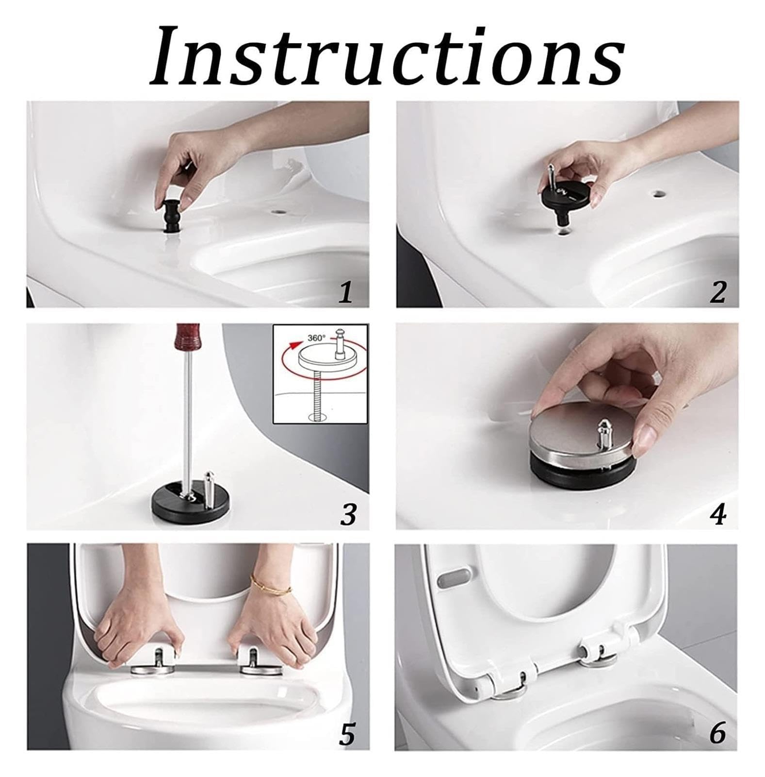Sedile WC allungato a chiusura lenta facile da installare