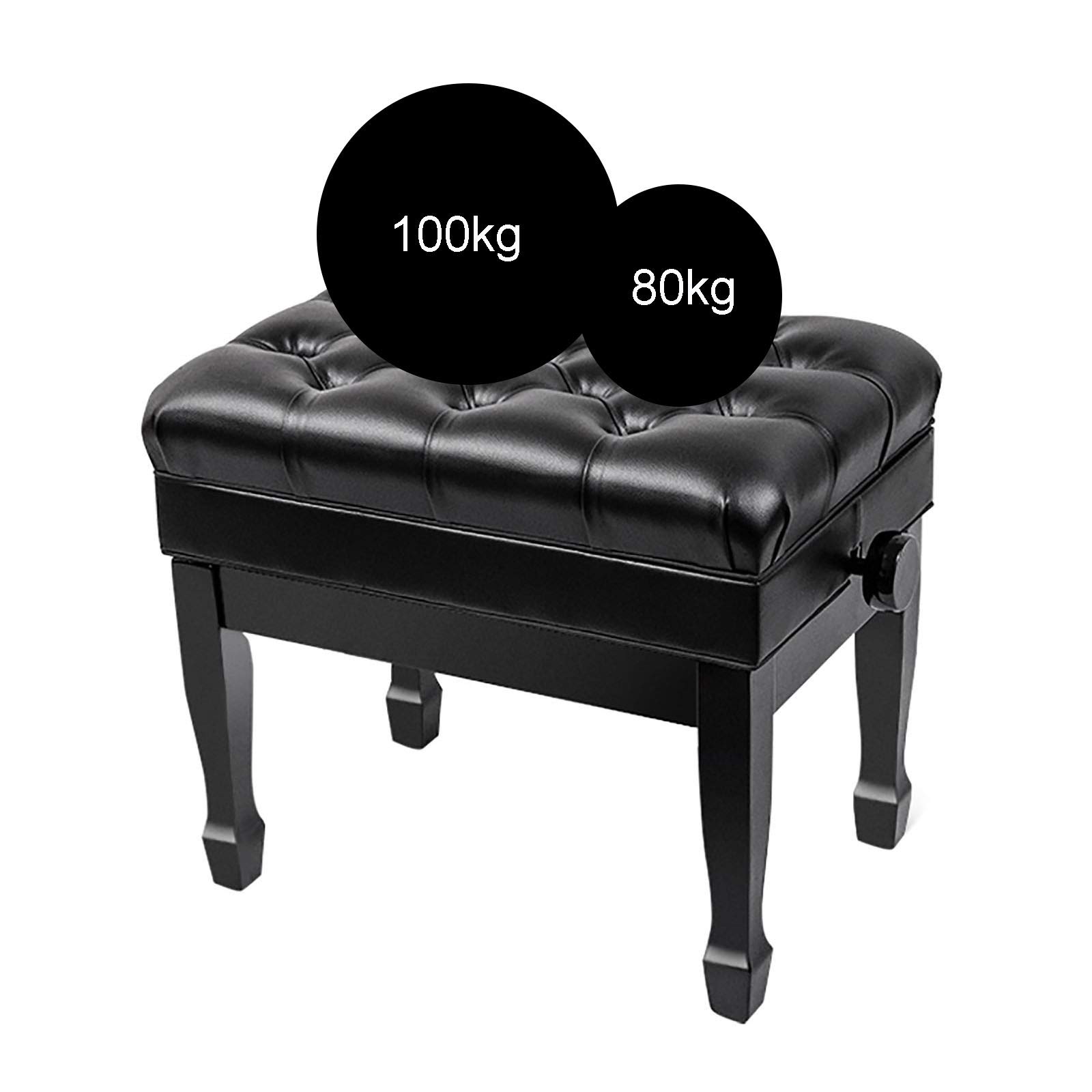 Sgabello regolabile per pianoforte, in morbida pelle, impermeabile, cuscino in legno massello, ribaltabile, ideale per musicisti e pianisti domestici