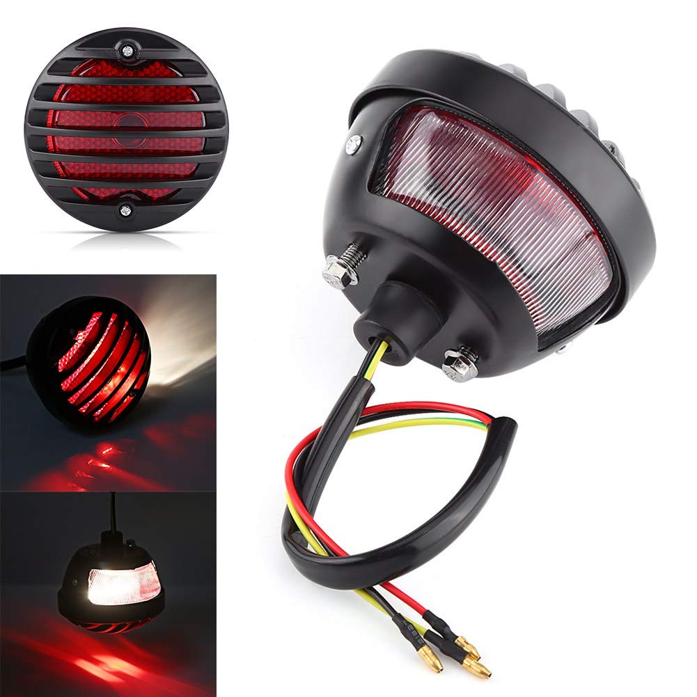 KIMISS Fanale Posteriore, fanali Posteriori Rotondi Neri per Moto Posteriori per Scooter Bobber Chopper ATV