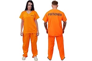 Distinctive Orange Prisoner Costume for Adults - A Unisex Convict Fancy Dress...