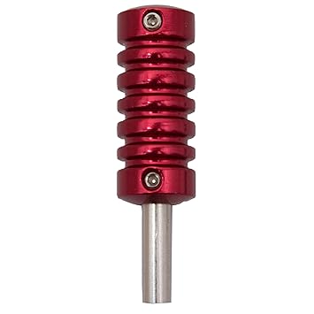 Ava Line Art Aluminum Ez Twist Tattoo Machine Grips, 25 mm (Red)